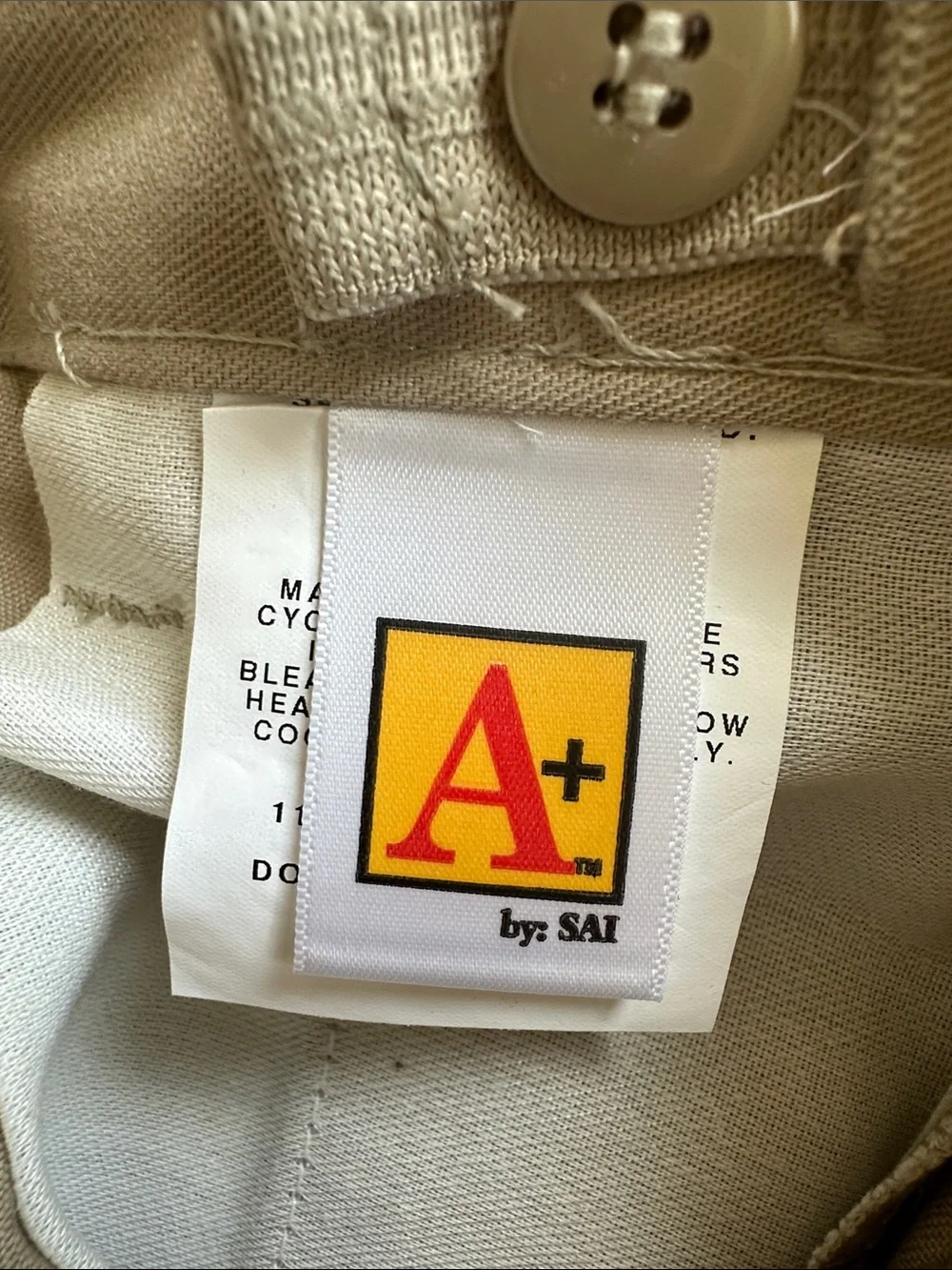 Boys A+ School Uniform Khaki Chino Pants NWT Size 6R Adjustable Waist